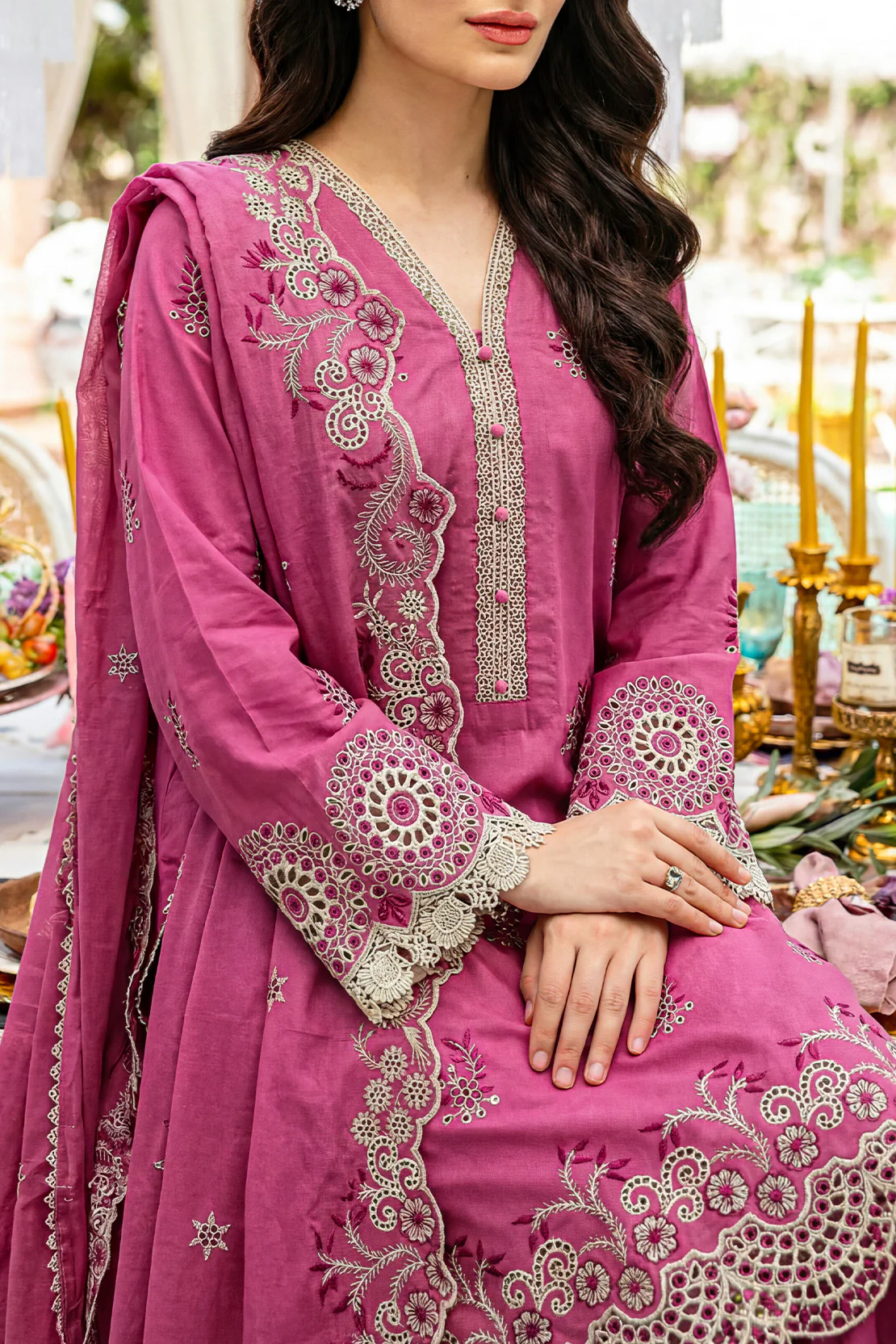 Unstitched Solid Embroidered Cambric 3 Piece - Image 4