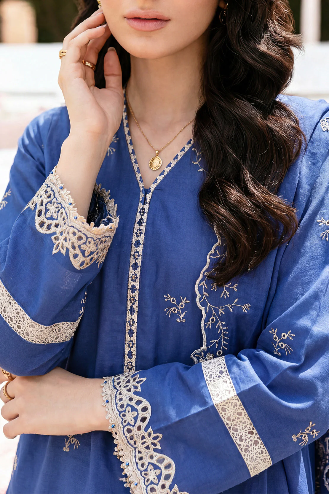 Unstitched Solid Embroidered Cambric 3 Piece - Image 3