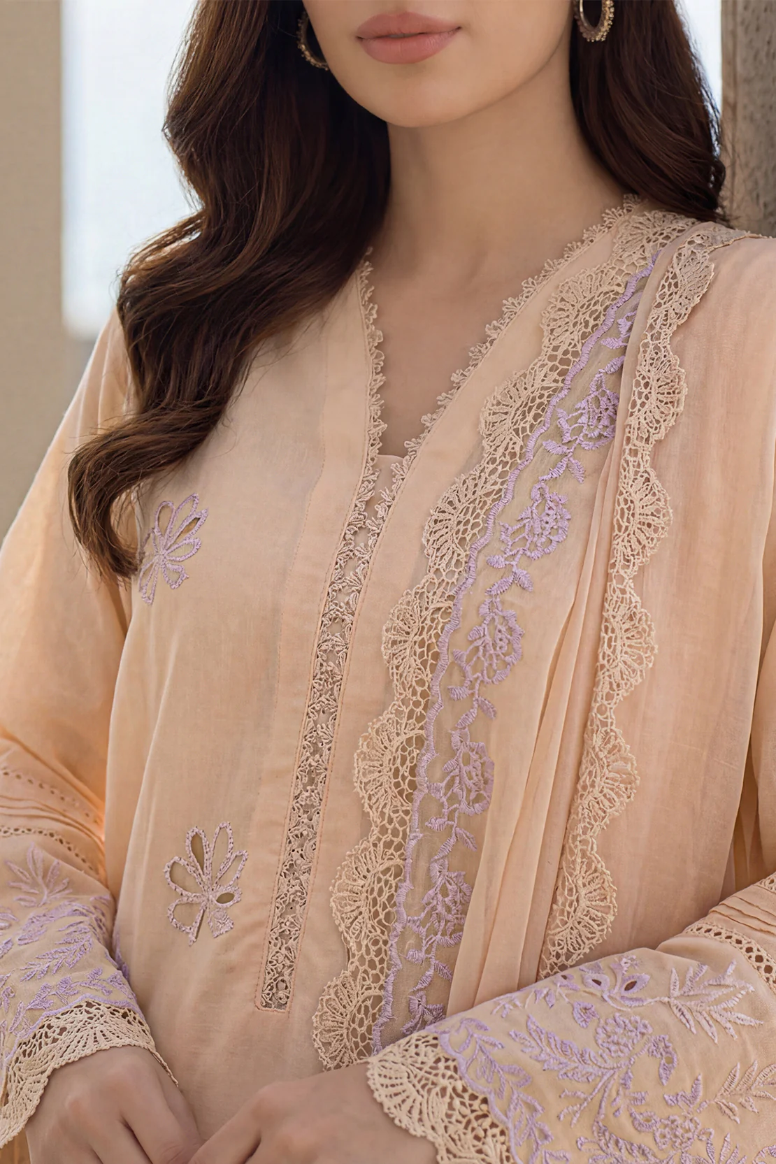 Unstitched Solid Embroidered Cambric 3 Piece - Image 4