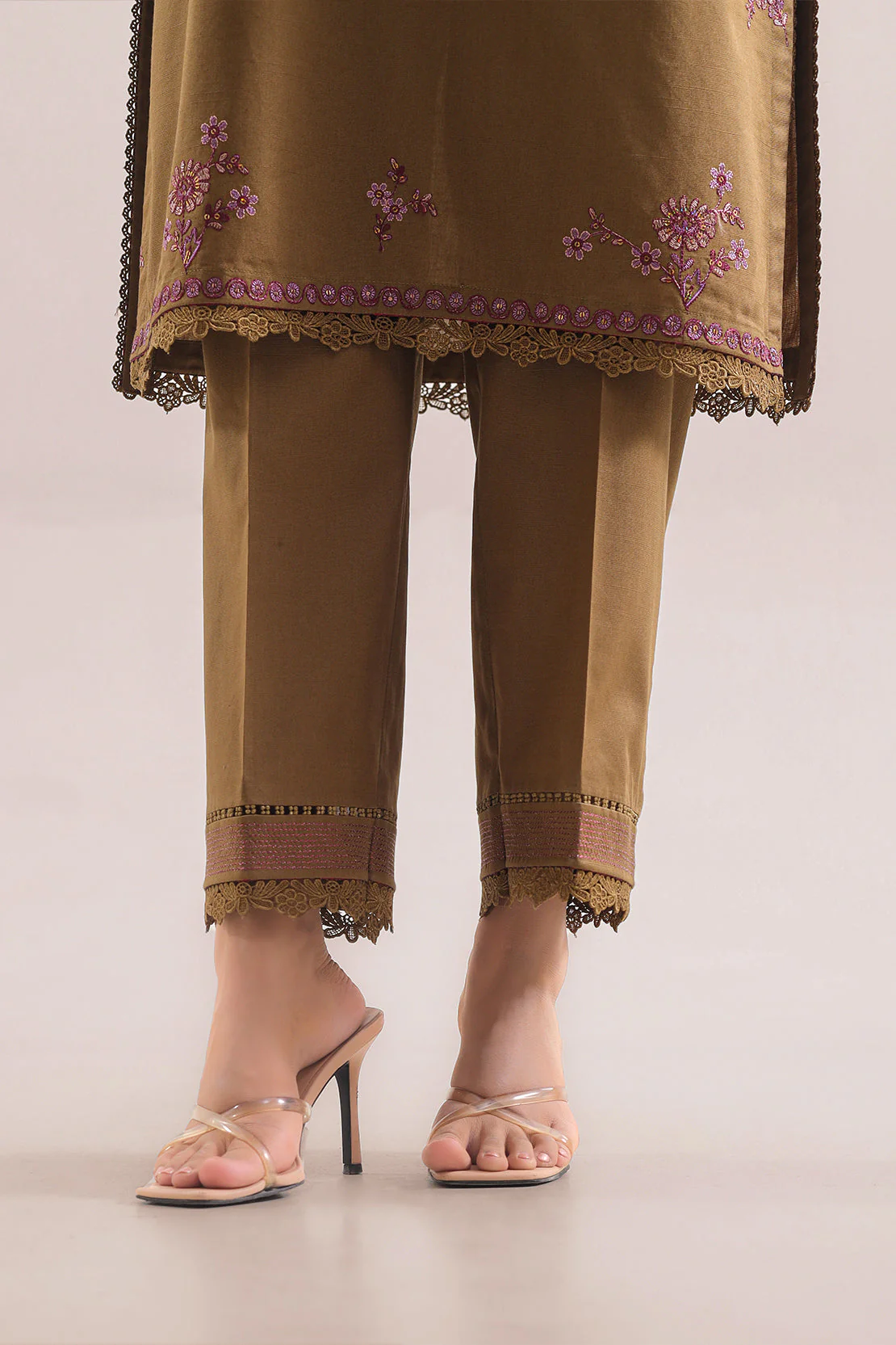Unstitched Solid Embroidered Cotton Khaddar 2 Piece (Shirt/Trouser) - Image 6