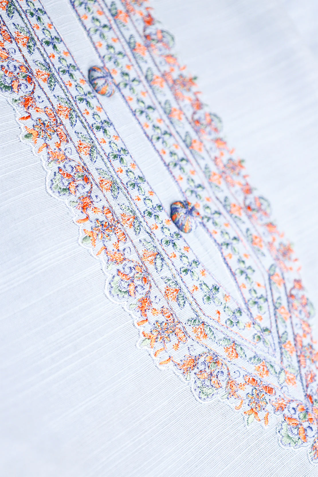 Unstitched Solid Embroidered Khaddar 2 Piece (Shirt/Trouser) - Image 4