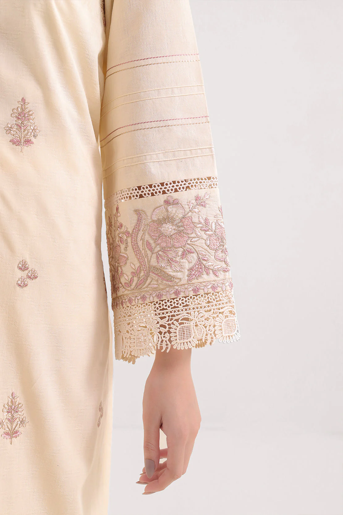 Unstitched Solid Embroidered Self Jacquard 3 Piece - Image 4