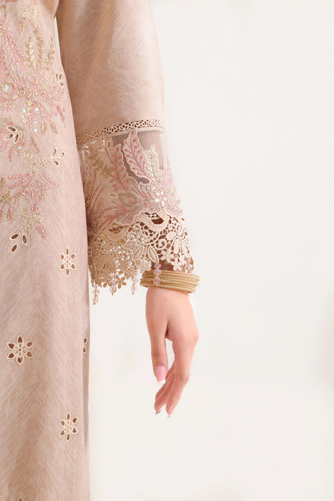 Unstitched Solid Embroidered Self Jacquard 3 Piece - Image 3