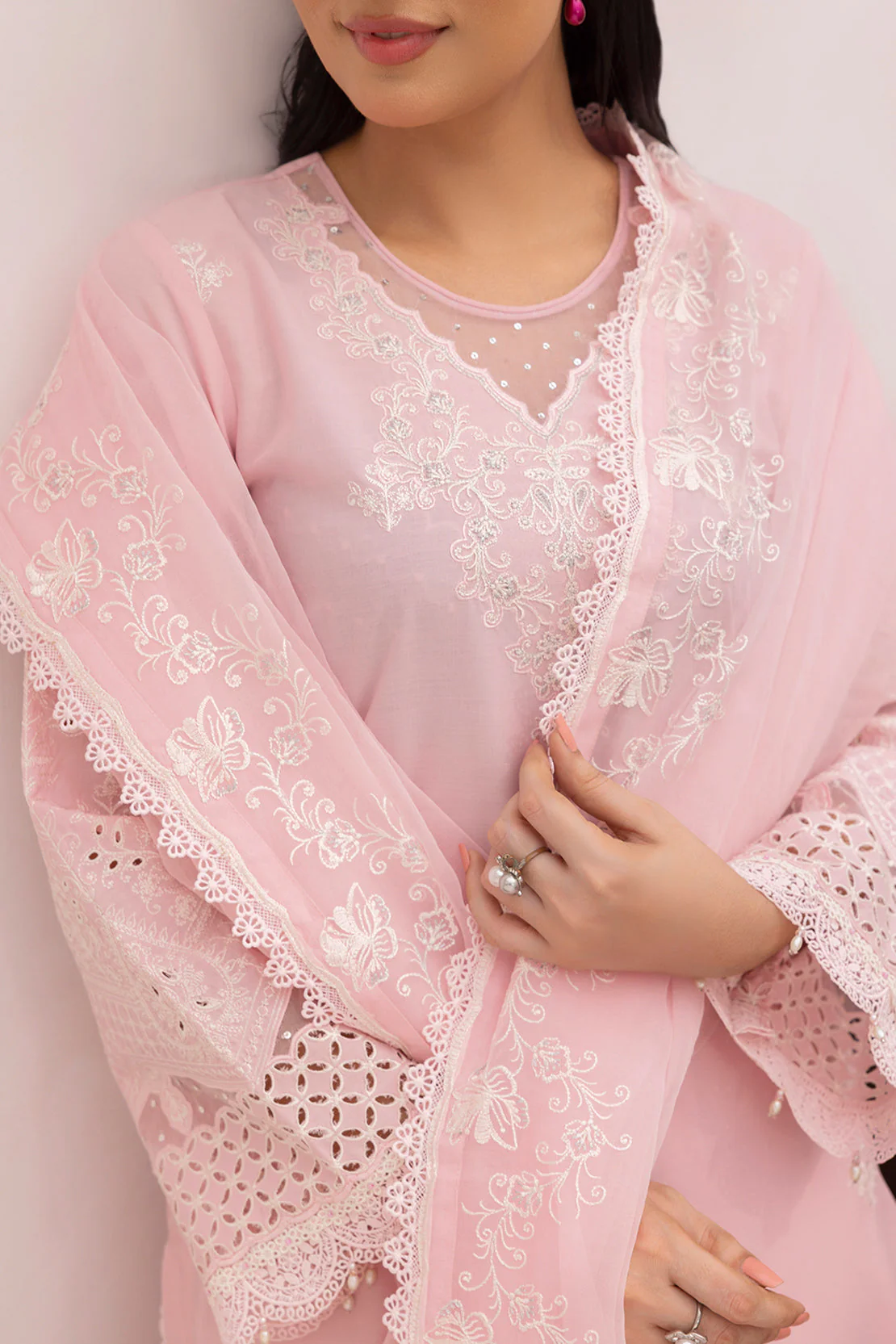 Unstitched Solid Embroidered Wash N Wear 3 Piece - Image 4