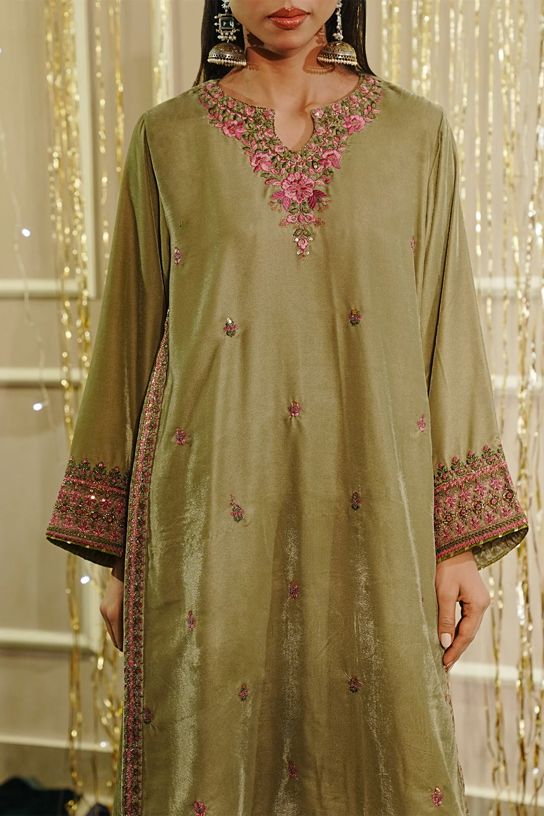 Embroidered Velvet Stitched (Shirt/Trouser) - Image 5