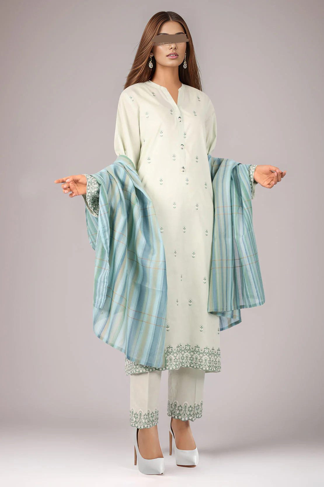 Zari Strip Dupatta - Image 2