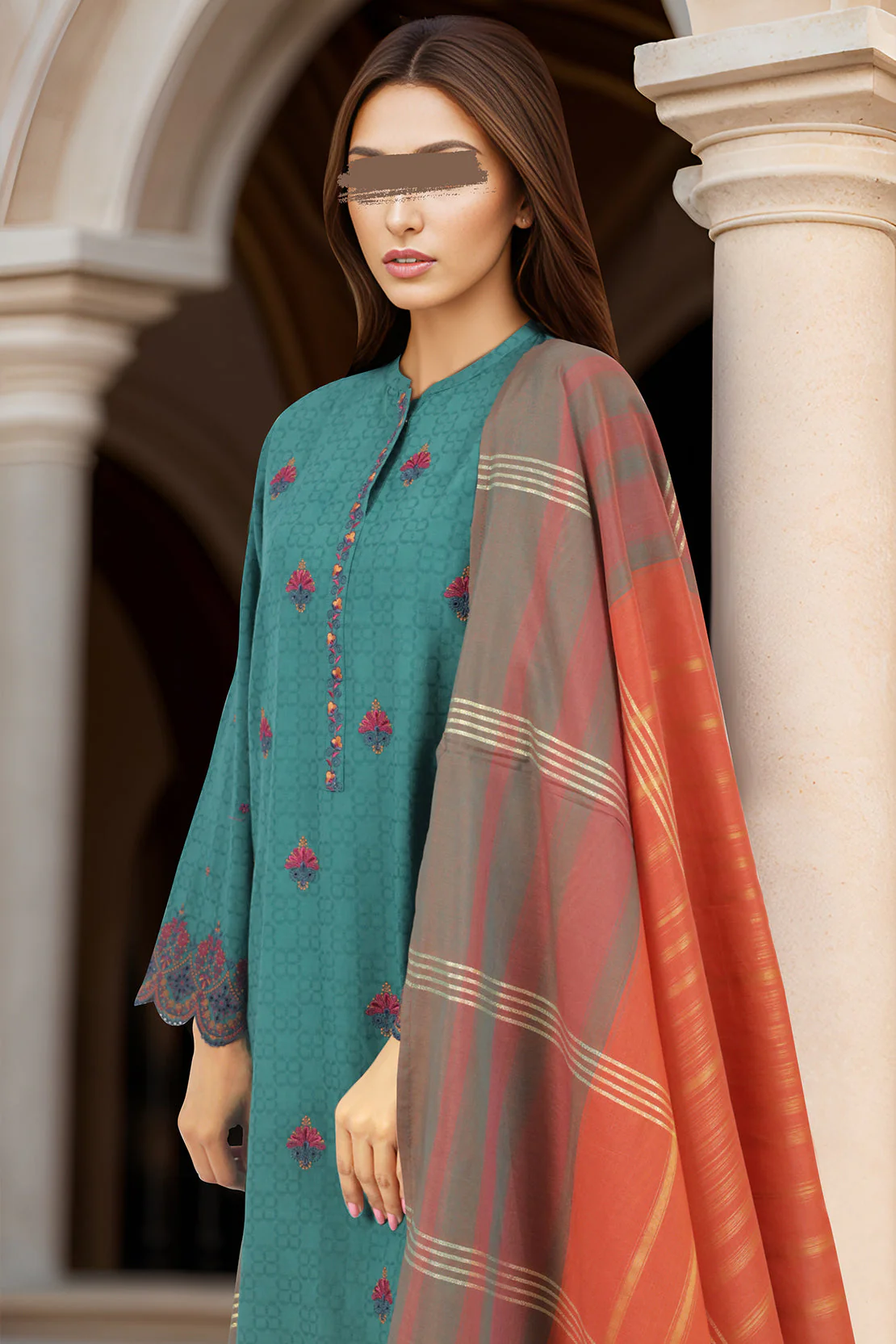 Zari Strip Dupatta - Image 2