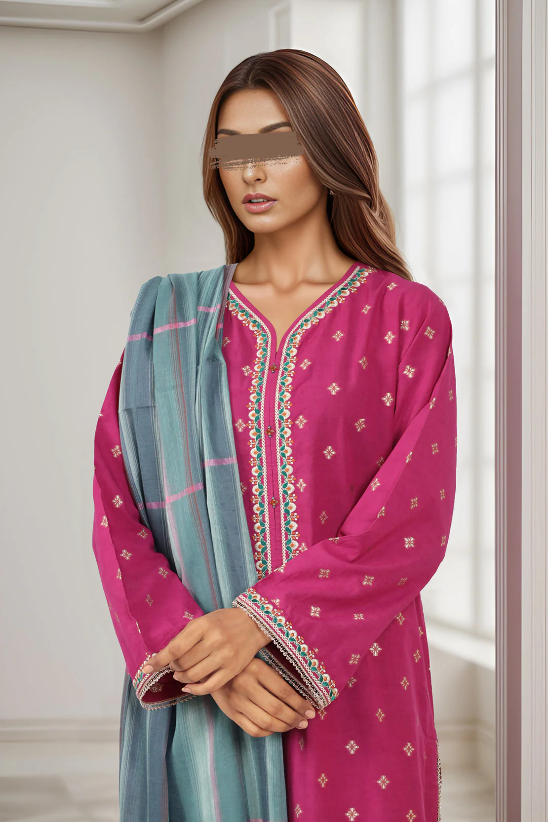 Zari Strip Dupatta - Image 2