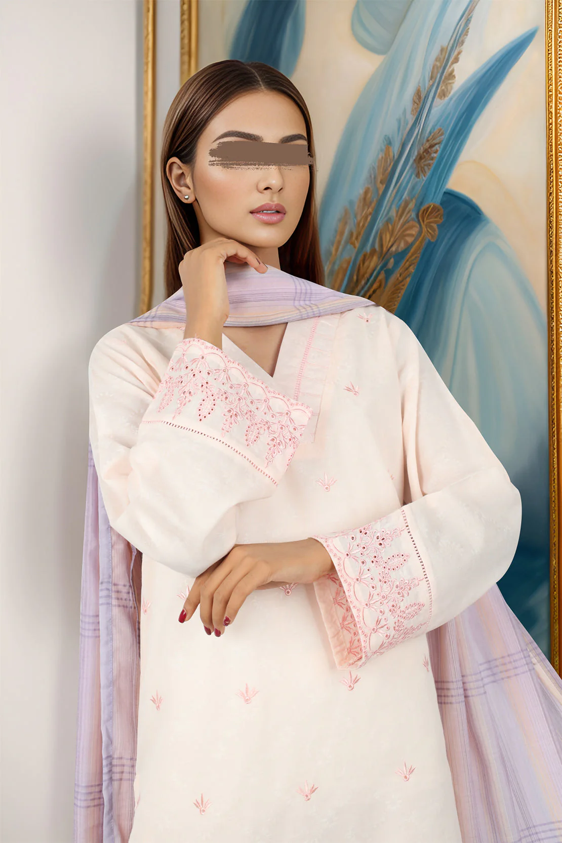 Zari Strip Dupatta - Image 2