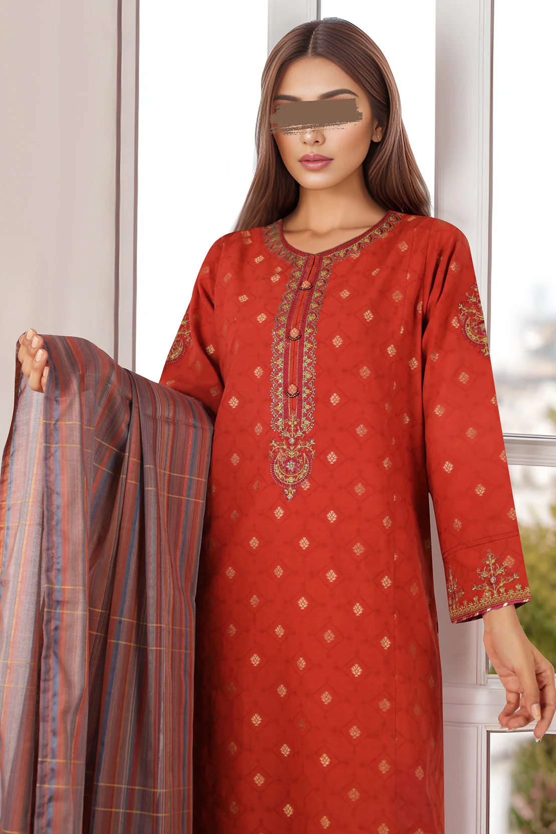 Zari Strip Dupatta - Image 2
